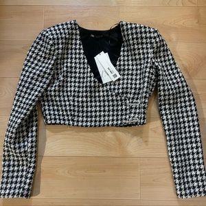 Zara black and white crop top